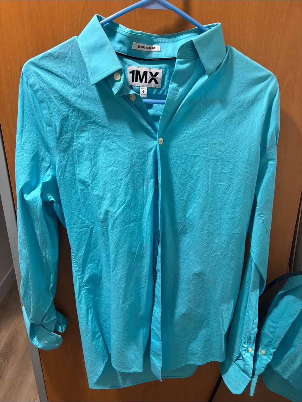 Express Men's Turquoise Button-Down Shirt